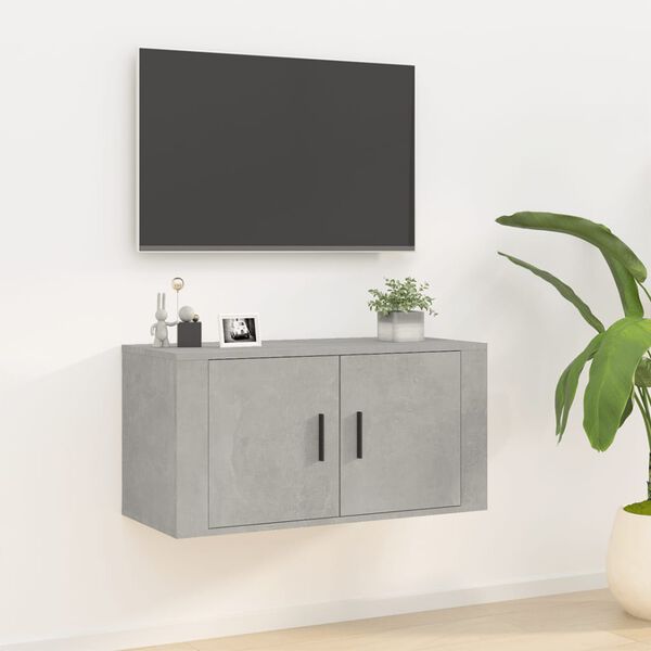 vidaXL Meuble TV mural Gris b&eacute;ton 80x34,5x40 cm