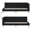 vidaXL Cadre de lit d'angle Noir 90 cm x 200 cm Tissu et Contreplaqu&eacute;