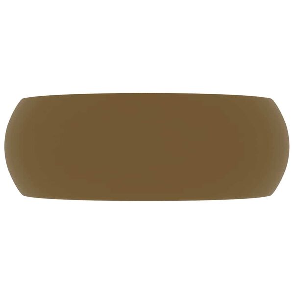 vidaXL Lavabo rond de luxe Cr&egrave;me mat 40x15 cm C&eacute;ramique