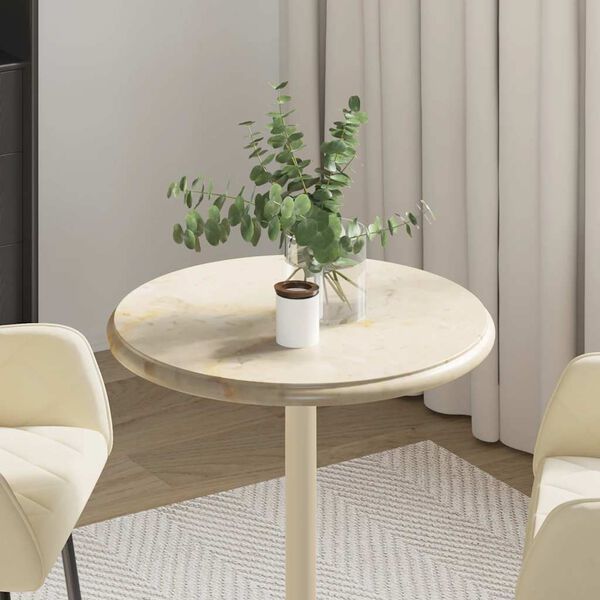 vidaXL Dessus de table Cr&egrave;me &Oslash;50x2,5 cm Marbre