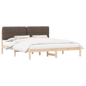 vidaXL Cadre de lit avec t&ecirc;te de lit rembourr&eacute;e Taupe 180 x 200 cm