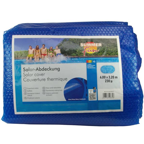 Summer Fun Couverture solaire de piscine d'&eacute;t&eacute; Ovale 600x320cm PE Bleu