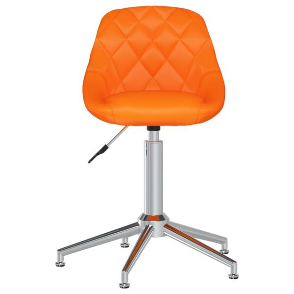 vidaXL Chaise pivotante de salle &agrave; manger Orange Similicuir