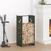 vidaXL Portant de bois chauffage vert olive 40x30x80 cm