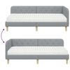 vidaXL Cadre de lit d'angle avec matelas Gris clair 100 x 200 cm tissu