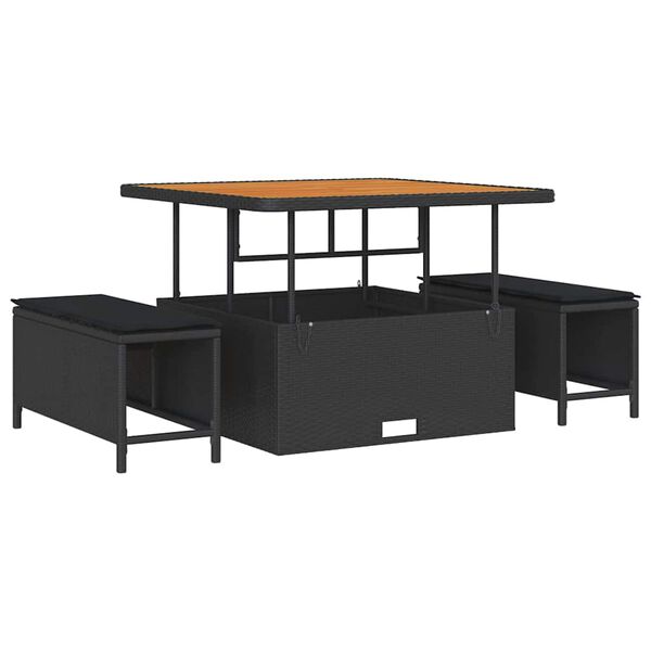 vidaXL Ensemble de canap&eacute; de jardin 11 pcs Noir polyrotin