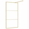 vidaXL Paroi de douche avec verre ESG transparent dor&eacute; 100x195 cm