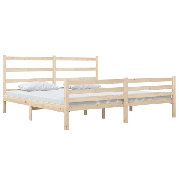 vidaXL Cadre de lit sans matelas bois de pin massif 140x190 cm