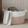vidaXL Panier de rangement marron et blanc &Oslash;40x25 cm coton