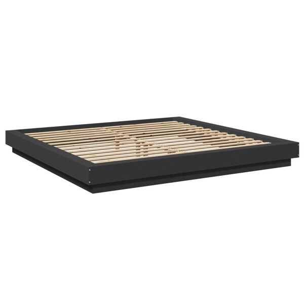 vidaXL Cadre de lit avec lumi&egrave;res LED sans matelas noir 180x200 cm