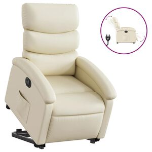 vidaXL Fauteuil inclinable &eacute;lectrique cr&egrave;me similicuir