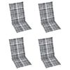 vidaXL Chaises inclinables de jardin et coussins lot de 4 Teck solide