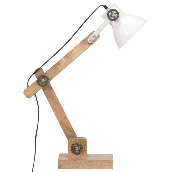 vidaXL Lampe de bureau industrielle Blanc Rond 58x18x90 cm E27
