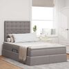 vidaXL Lit avec rangement et matelas Taupe 120 x 190 cm tissu