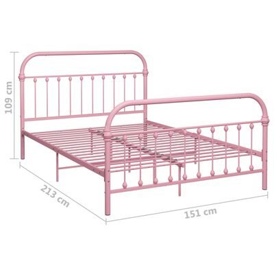 vidaXL Cadre de lit sans matelas rose métal 140x200 cm