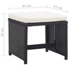 vidaXL Tabourets de jardin lot de 2 avec coussins R&eacute;sine tress&eacute;e Noir