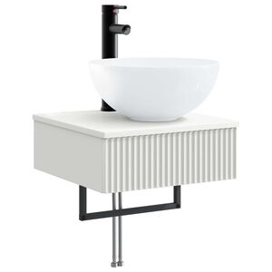 vidaXL Basin de lavage mural Blanc 40 x 41 x 40,5 cm Bois d'ing&eacute;nierie