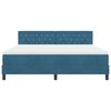 vidaXL Lit &agrave; ressorts avec matelas Bleu fonc&eacute; 180 x 200 cm Velours