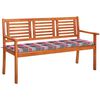 vidaXL Banc de jardin 3 places avec coussin 150 cm Bois d'eucalyptus