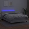 vidaXL Sommier &agrave; lattes de lit avec matelas et LED Blanc 140x190 cm