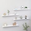vidaXL &Eacute;tag&egrave;res murales 4 pcs Blanc brillant 80x9x3 cm