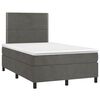 vidaXL Sommier &agrave; lattes de lit matelas et LED Gris fonc&eacute; 120x200 cm