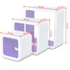 3 &Eacute;tag&egrave;res cubes murales et en MDF Blanc-Violet pour DVD/Livres