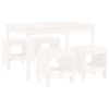 vidaXL Ensemble &agrave; manger de jardin 5pcs blanc bois massif de pin