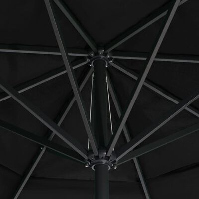 vidaXL Parasol de jardin avec mât en aluminium 500 cm noir