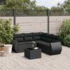 vidaXL Salon de jardin 6 pcs avec coussins noir r&eacute;sine tress&eacute;e