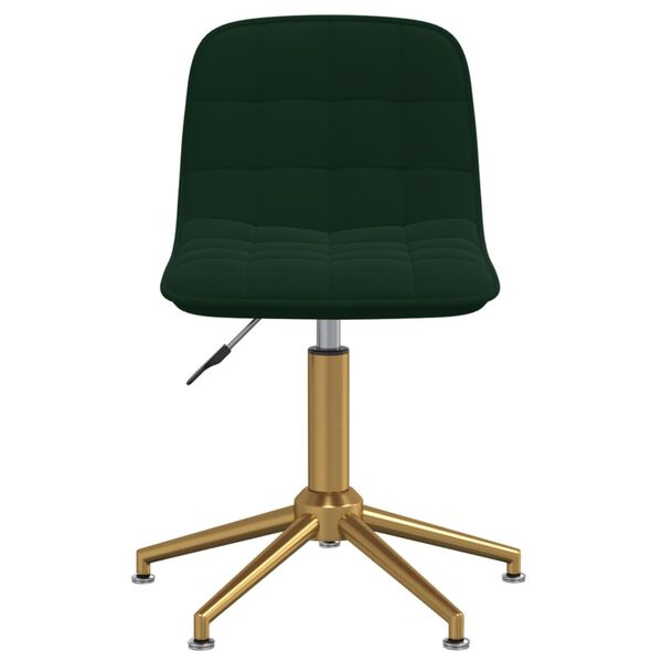 vidaXL Chaises pivotantes &agrave; manger lot de 2 Vert fonc&eacute; Velours