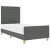 vidaXL Cadre de lit avec t&ecirc;te de lit Gris fonc&eacute; 90 x 190 cm tissu