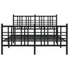 vidaXL Cadre de lit m&eacute;tal sans matelas avec pied de lit noir 120x190cm