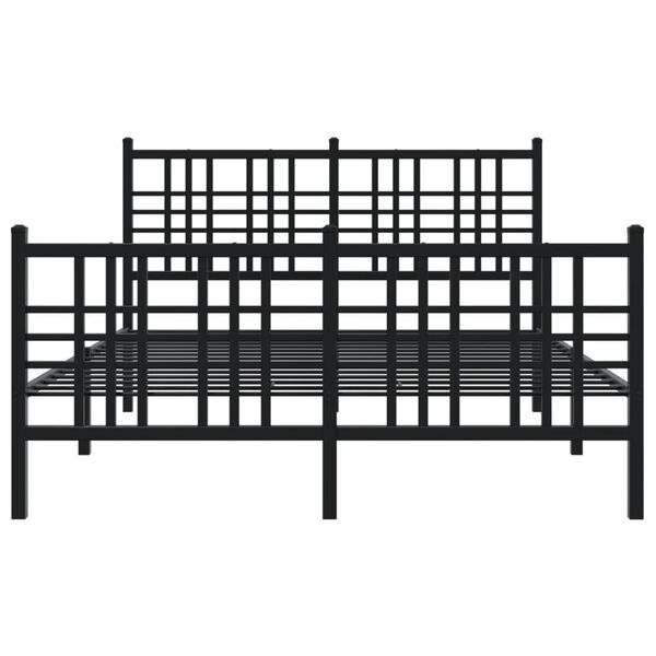 vidaXL Cadre de lit m&eacute;tal sans matelas avec pied de lit noir 120x190cm