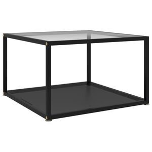 vidaXL Table basse Transparent et noir 60x60x35 cm Verre tremp&eacute;
