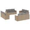 vidaXL Salon de jardin et coussins 12 pcs m&eacute;lange beige r&eacute;sine tress&eacute;e