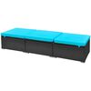 vidaXL Salon de jardin 13 pcs avec coussins R&eacute;sine tress&eacute;e Bleu