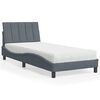 vidaXL Lit avec matelas Hanko gris fonc&eacute; 90x190 cm velours