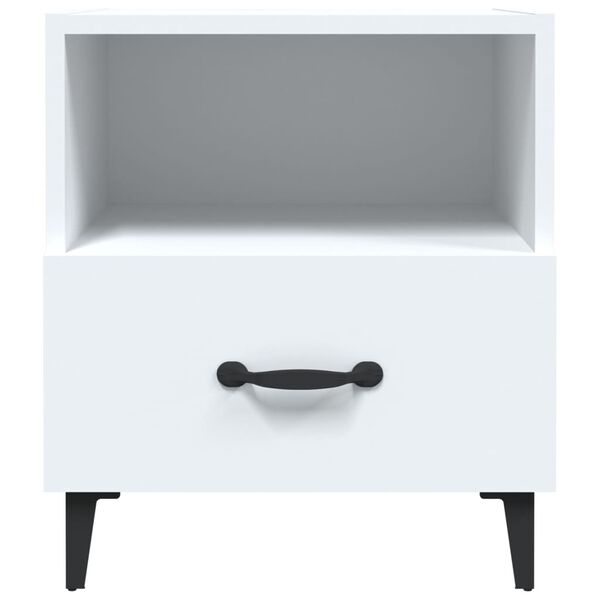 vidaXL Tables de chevet 2 pcs Blanc Bois d'ingénierie