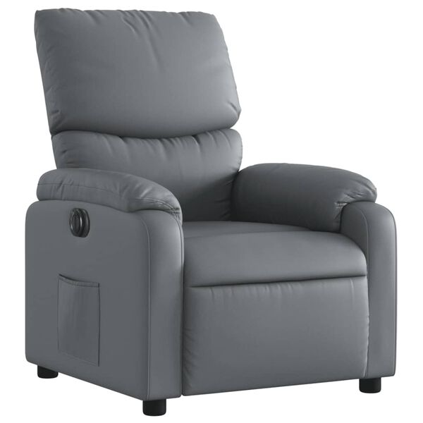 vidaXL Fauteuil inclinable &eacute;lectrique Gris Similicuir