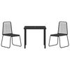 vidaXL Ensemble de salle &agrave; manger pour jardin 3 pcs Noir
