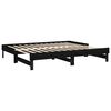 vidaXL Lit coulissant sans matelas noir 2x(100x200) cm