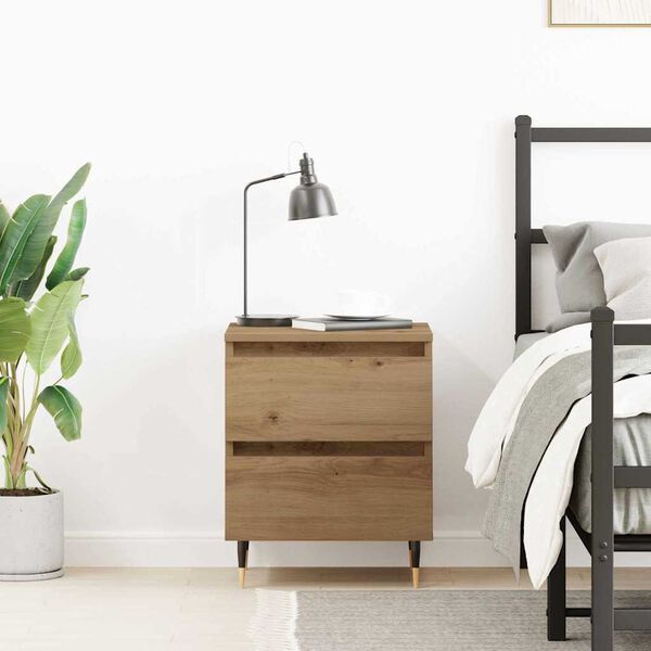 vidaXL Cabinet de chevet avec tiroir Ch&ecirc;ne artisanal 40 x 35 x 50 cm