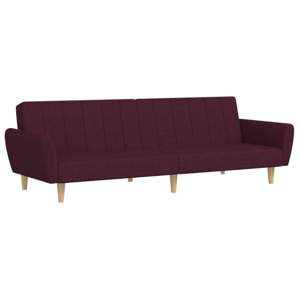 vidaXL Canap&eacute;-lit &agrave; 2 places avec repose-pied Violet Tissu