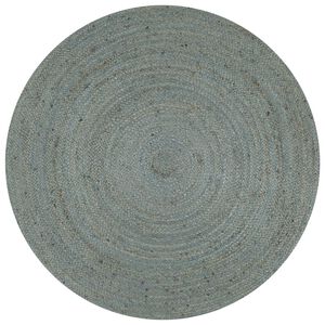 vidaXL Tapis fait &agrave; la main Jute Rond 90 cm Vert olive