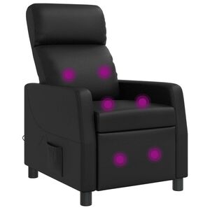 vidaXL Fauteuil de massage inclinable Noir Simili cuir