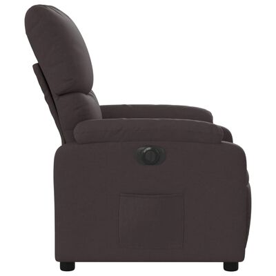 vidaXL Fauteuil inclinable électrique Marron foncé Tissu