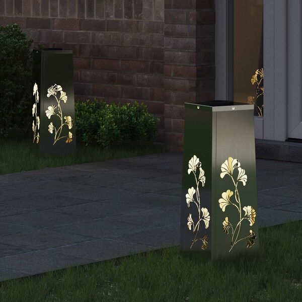 vidaXL Lumi&egrave;re de chemin LED solaire 2 pcs Galvanis&eacute; Galvanis&eacute;