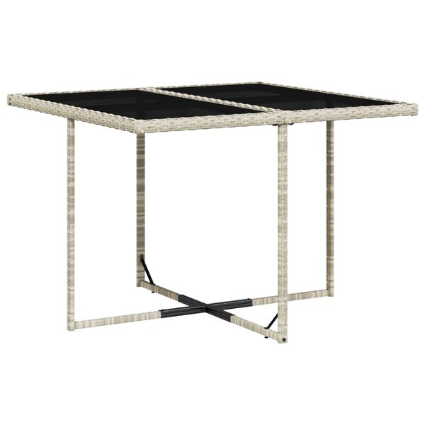 vidaXL Ensemble &agrave; manger de jardin et coussins 5 pcs gris clair rotin