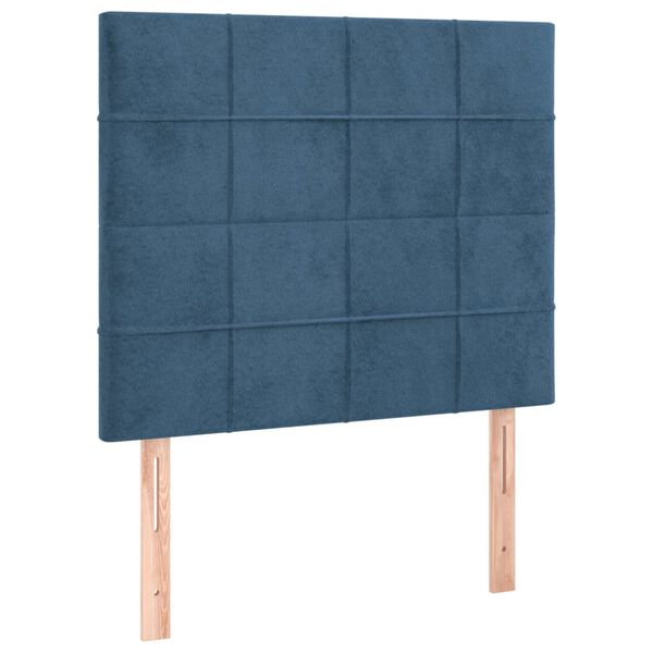 vidaXL T&ecirc;te de lit &agrave; LED Bleu fonc&eacute; 100x5x118/128 cm Velours